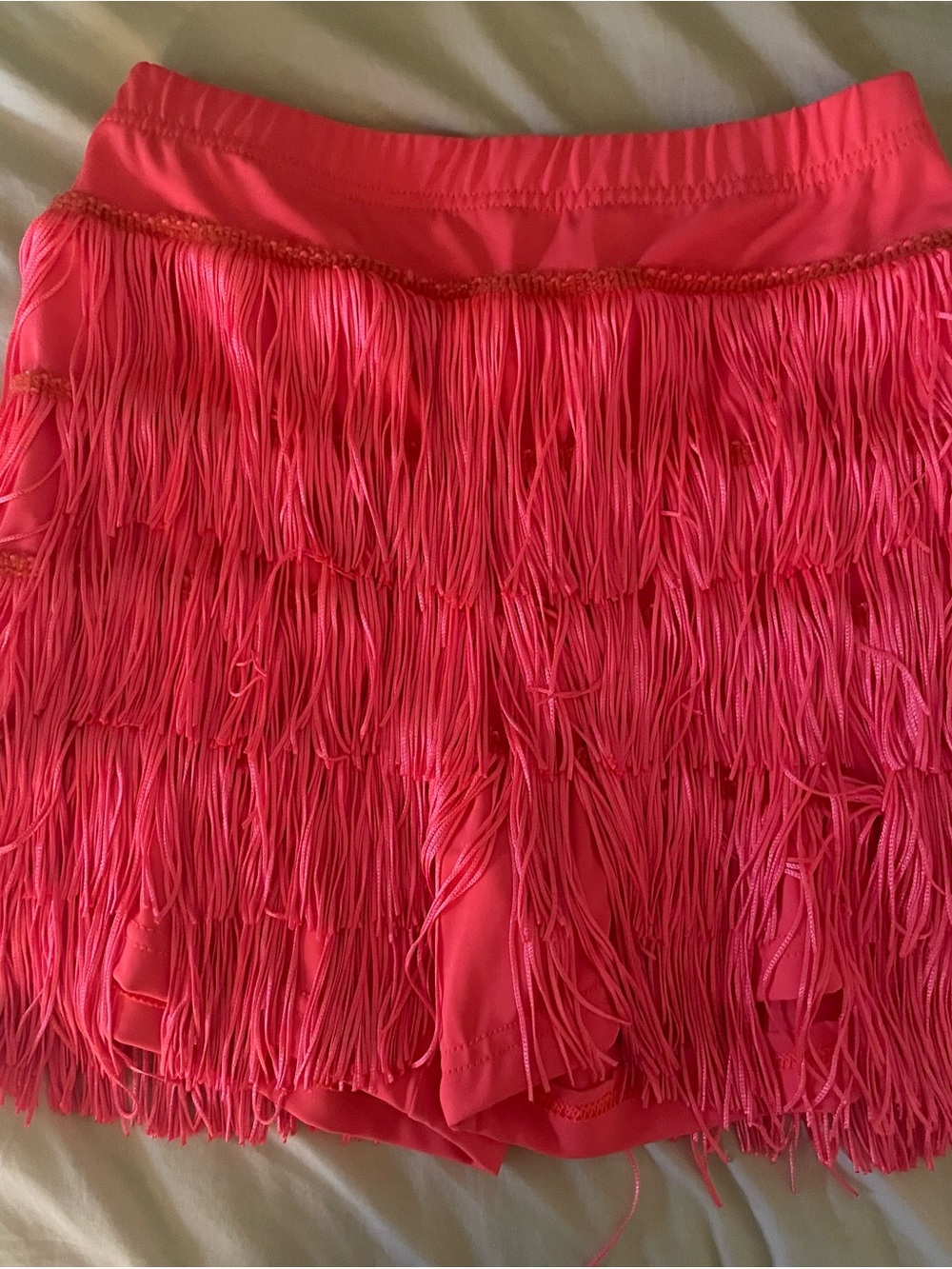 Weissman Flirty Hot Pink Fringe Skort